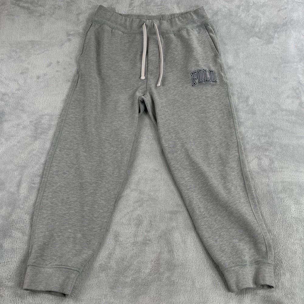 Polo Ralph Lauren Joggers XL 16 Gray Boys Fleece Sweatpants Logo Youth Kids